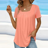 Kotryna - Plissee Bluse – Rosa