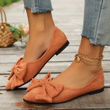Sylvara | Damen Spitze Ballerinas mit Schleife – Orange