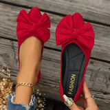Sylvara | Damen Spitze Ballerinas mit Schleife – Rot