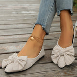 Sylvara | Damen Spitze Ballerinas mit Schleife – Beige
