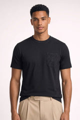 T-Shirt Herren - Lässig Mit Brusttasche | Bequemer Schnitt – Schwarz