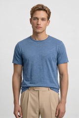 T-Shirt Herren - Casual | Rundhals & Kurze Ärmel – Hellblau