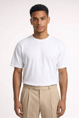 T-Shirt Herren - Relaxed | Runder Hals & Kürzere Ärmel – Weiß
