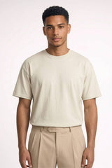 T-Shirt Herren - Relaxed | Runder Hals & Kürzere Ärmel – Beige