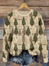 CARLY – Der perfekte bedruckte Pullover für die Festtage – Khaki