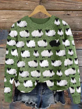 CARLY – Der perfekte bedruckte Pullover für die Festtage – Grün