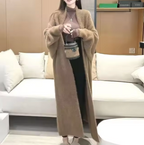 Yassi – Lange Strickjacke aus Kaschmir – Khaki