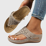 Tabitha | Damen Bequeme Sandalen mit Zehensteg – Khaki