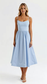Tamara Fließendes Midikleid – Hellblau
