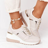 Tamara | Damen Komfort Sneaker mit Schnürung – Beige