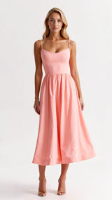 Tamara Fließendes Midikleid – Rosa