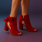 Ekanthi - Elegante Sandale Mit Absatz – Rot