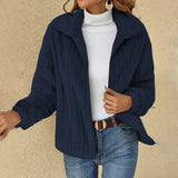 Olympia - Entspannte Plüschjacke – Marineblau