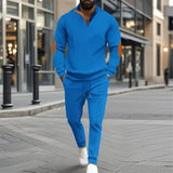 OldTown™ Set mit Retro-Fußabdruck und strukturiertem Mesh / Klassische Eleganz für Männer, die sich stilvoll kleiden können! – Blau