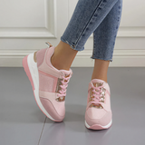 Maya - Athletische Sneakers mit Schnürung – Rosa