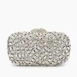 Valentina | Silberne Clutch mit Kristallbesatz – Glitzernde Abendtasche für Damen mit funkelndem Strass – Silber