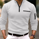 Luxe Herrensweater mit Reißverschluss - Davy – Weiß
