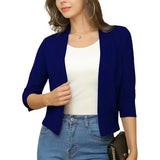 Thordis | Damen Strickjacke Offene Front 3/4 Arm – MarineBlau