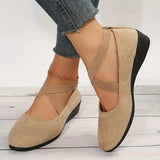 Cyrena | Damen Keilpumps mit Kreuzriemen – Aprikose