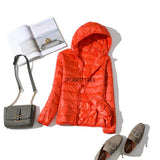 Ultraleichte, wasserdichte herbst-entendaunenjacke für damen – warm und stylisch – Orange