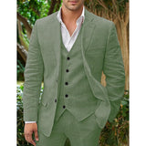 Herren Set | Dreiteilig mit Blazer, Weste und Hose – Grün