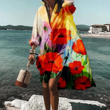 Traudl | Damen Sommerkleid In Midi Länge Mit Print – Orange