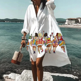Traudl | Damen Sommerkleid In Midi Länge Mit Print – Weiß