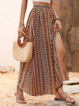 Tribal Print Maxirock für den Sommer - Aristea – Kaffee