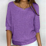 Eunice | Entspanntes Strickoberteil – Lila