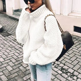 ELODIE | PULLOVER MIT HALBHOHEM KRAGEN – Weiß