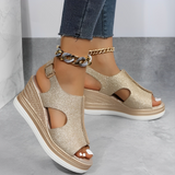 Rosalie - neue orthopädische Sandalen 2025 – Glänzendes Gold