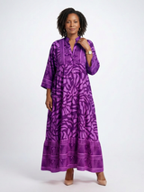 Marielle | Knopf-Front Midi-Kleid – Lila