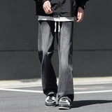 Andreas | Lässige Baggy Jeans mit weitem Bei – Schwarzgrau