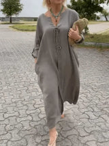 Kharen - Zeitloses Tunika-Kleid – Grau