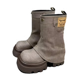 Elida | Stylische Cowboy-inspirierte Chelsea Boots mit mittlerer Schafthöhe – Grau