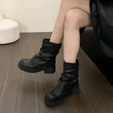 Elisheva | Stylische Western Cowgirl Boots mit Chunky Absatz – Schwarz