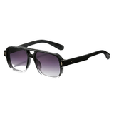 Unisex Doppelsteg-Aviator-Sonnenbrille – Grau