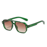 Unisex Doppelsteg-Aviator-Sonnenbrille – Grün