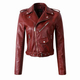 Bikerjacke Damen | Mit Reißverschluss für Alltag und Freizeit – Rot