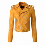 Damen Bikerjacke mit Reißverschluss | Klassisch – Gelb