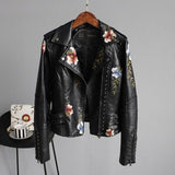 Floralyn-lederjacke – Schwarz