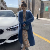Yassi – Lange Strickjacke aus Kaschmir – Blau