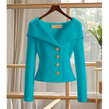 Barbora | Mühelos schicker Frühling- und Herbst-Cardigan – Blau