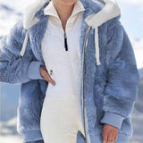 Andrea | Winterjacke mit Kapuze und Reißverschluss – Blau