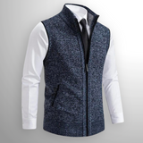 Christian | Full-Zip Strickweste – Blau