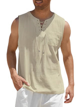 Valentin | Herren V-Ausschnitt Tank Top ärmellos – Khaki