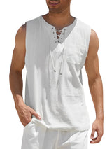 Valentin | Herren V-Ausschnitt Tank Top ärmellos – Weiß