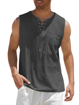 Valentin | Herren V-Ausschnitt Tank Top ärmellos – Kohle