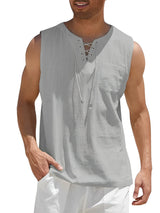 Valentin | Herren V-Ausschnitt Tank Top ärmellos – Grau