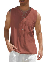 Valentin | Herren V-Ausschnitt Tank Top ärmellos – Rot